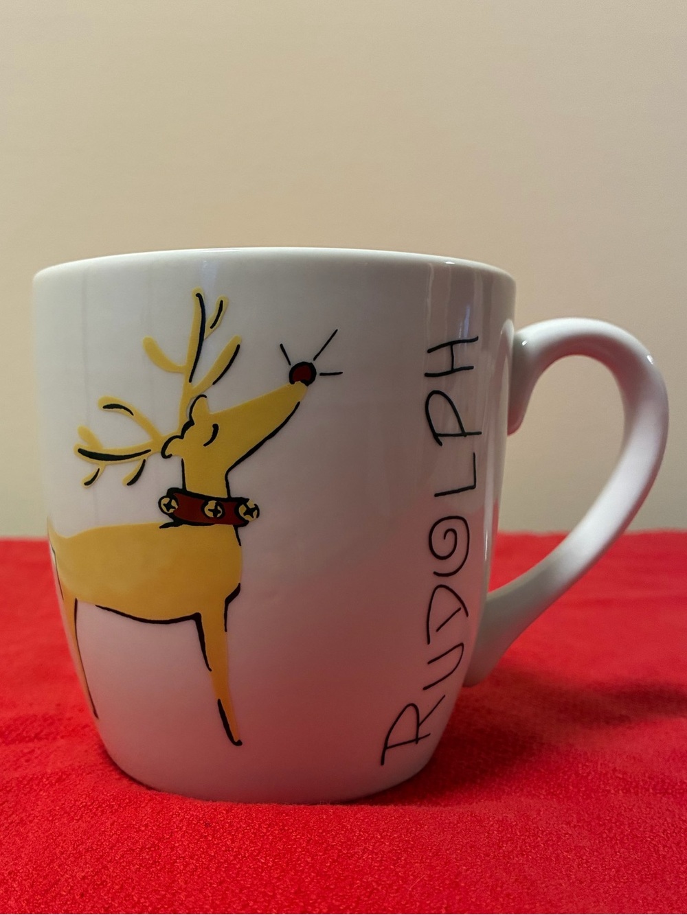 Pottery Barn Rudolph Reindeer Holiday Christmas Mug